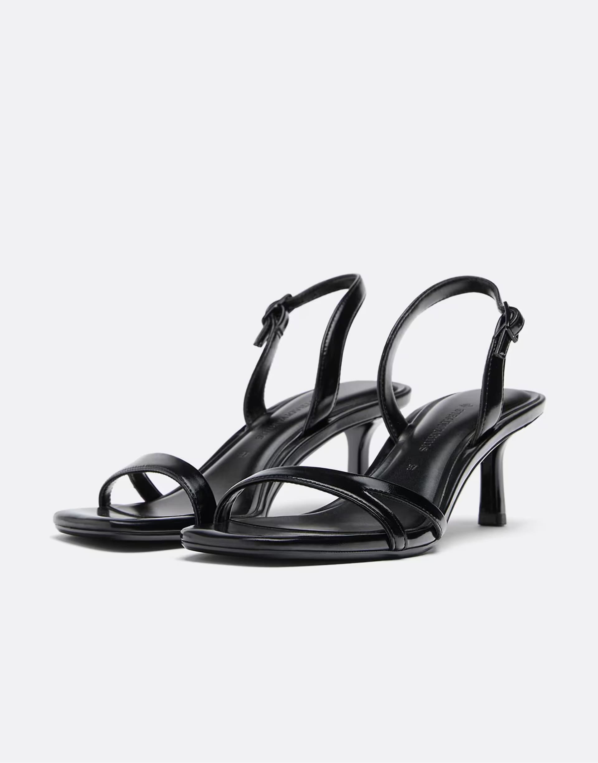 ASOS Stradivarius Heeled cut-out strap sandal in black