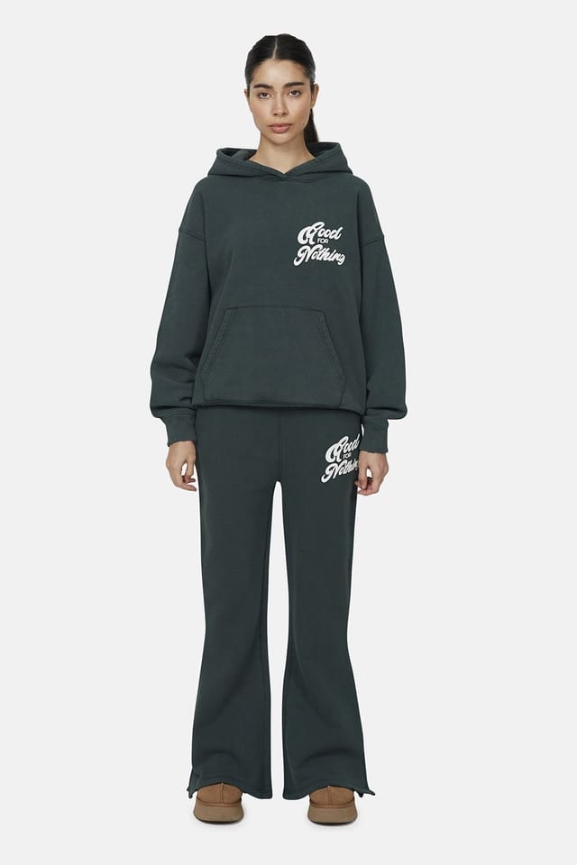 Good For Nothing Good For Nothing Women's Relaxed Hoodie in Green - 2