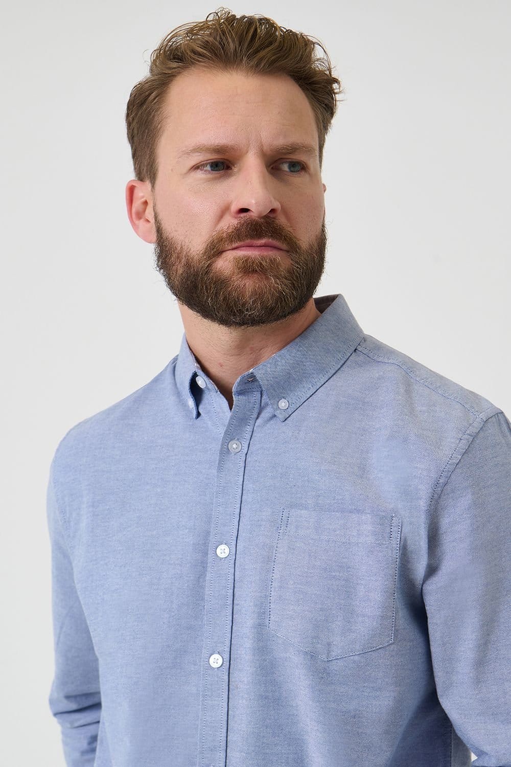 Saltwell Saltwell Men's Long Sleeve Oxford Shirt in Blue - 4