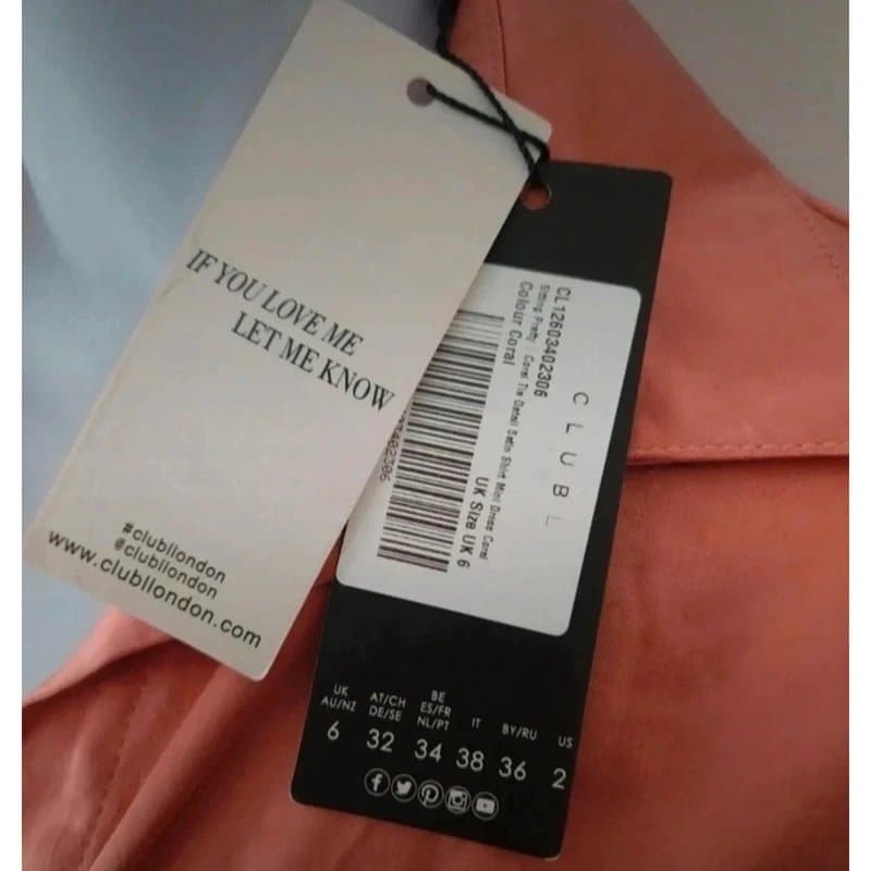 Club L London Club L London Sitting Pretty tie detail satin mini shirt dress UK size 6 brand new with tags