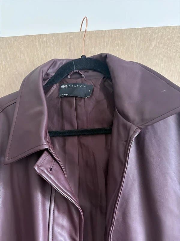 ASOS ASOS plum leather jacket (pleather)