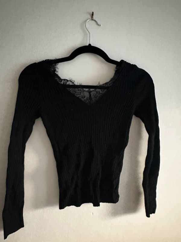 ASOS ASOS lace trim v neck jumper