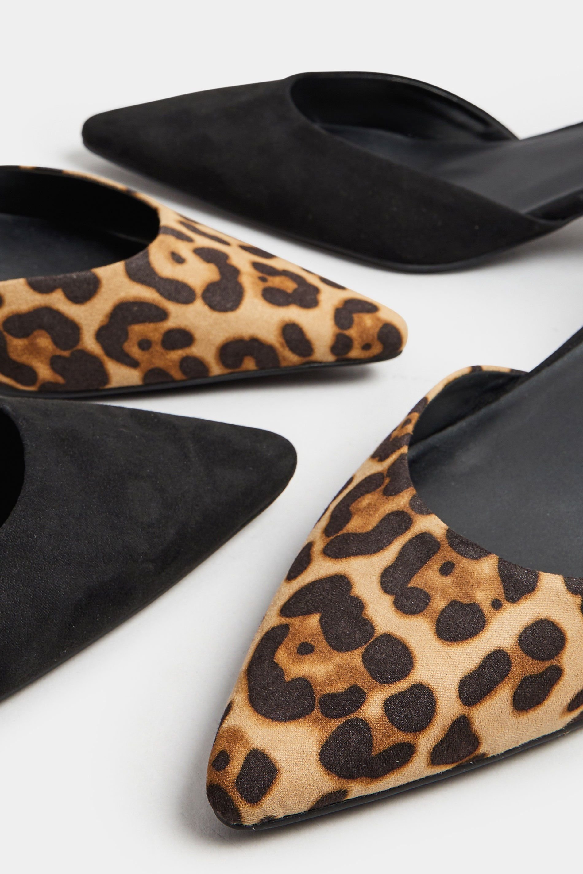 Long Tall Sally Long Tall Sally Women's Leopard Print Kitten Heels in Brown - 3