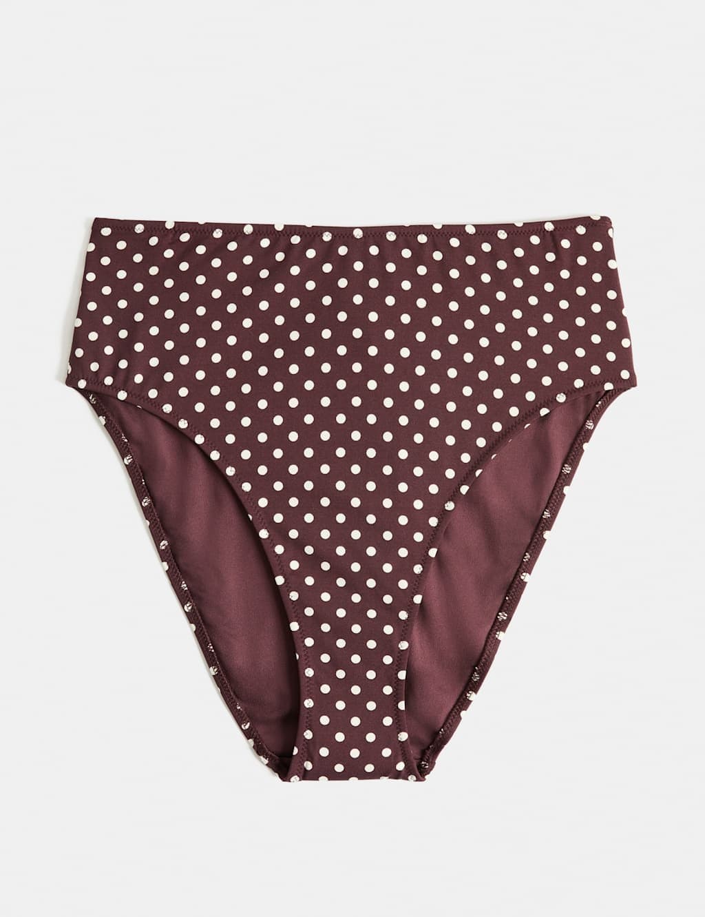 Marks & Spencer M&S Print High Waisted Bikini Bottom Dark Brown Mix