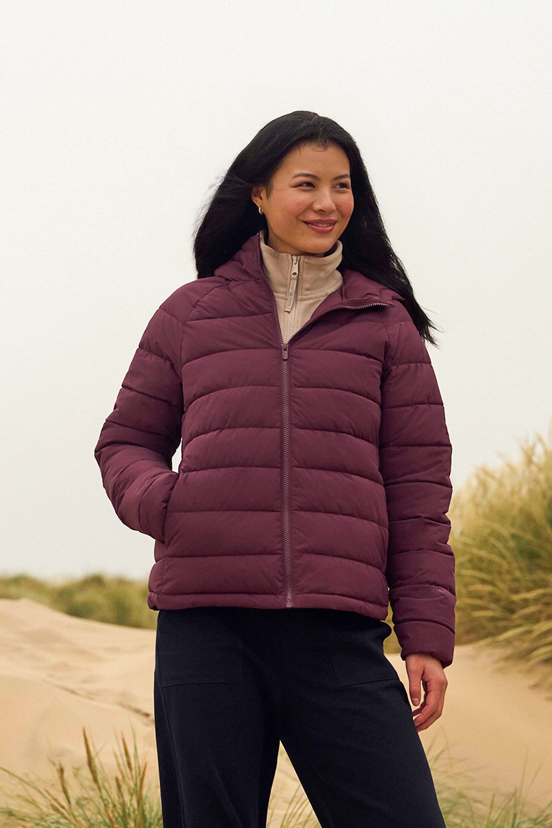Animal Animal Women's 'Light Cloud Cosi' Water Resistant Zipped Pockets Cosy Padded Jacket in Burgundy
