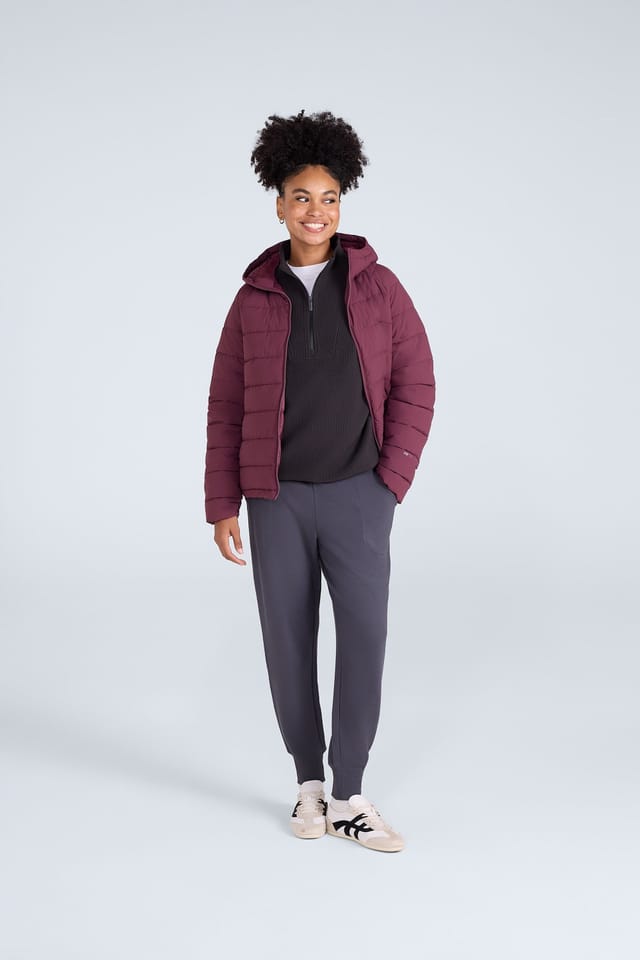 Animal Animal Women's 'Light Cloud Cosi' Water Resistant Zipped Pockets Cosy Padded Jacket in Burgundy - 3