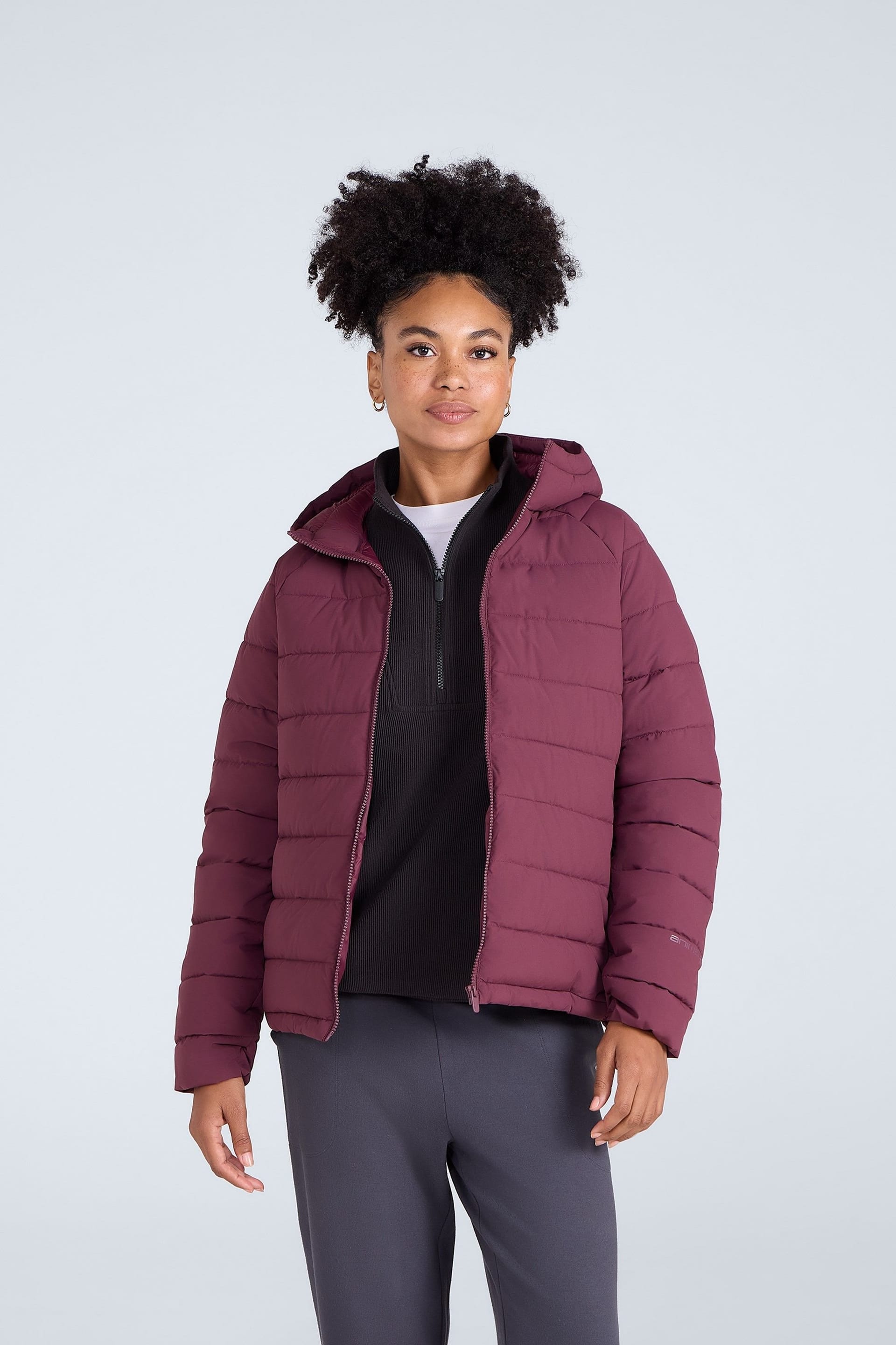 Animal Animal Women's 'Light Cloud Cosi' Water Resistant Zipped Pockets Cosy Padded Jacket in Burgundy - 4