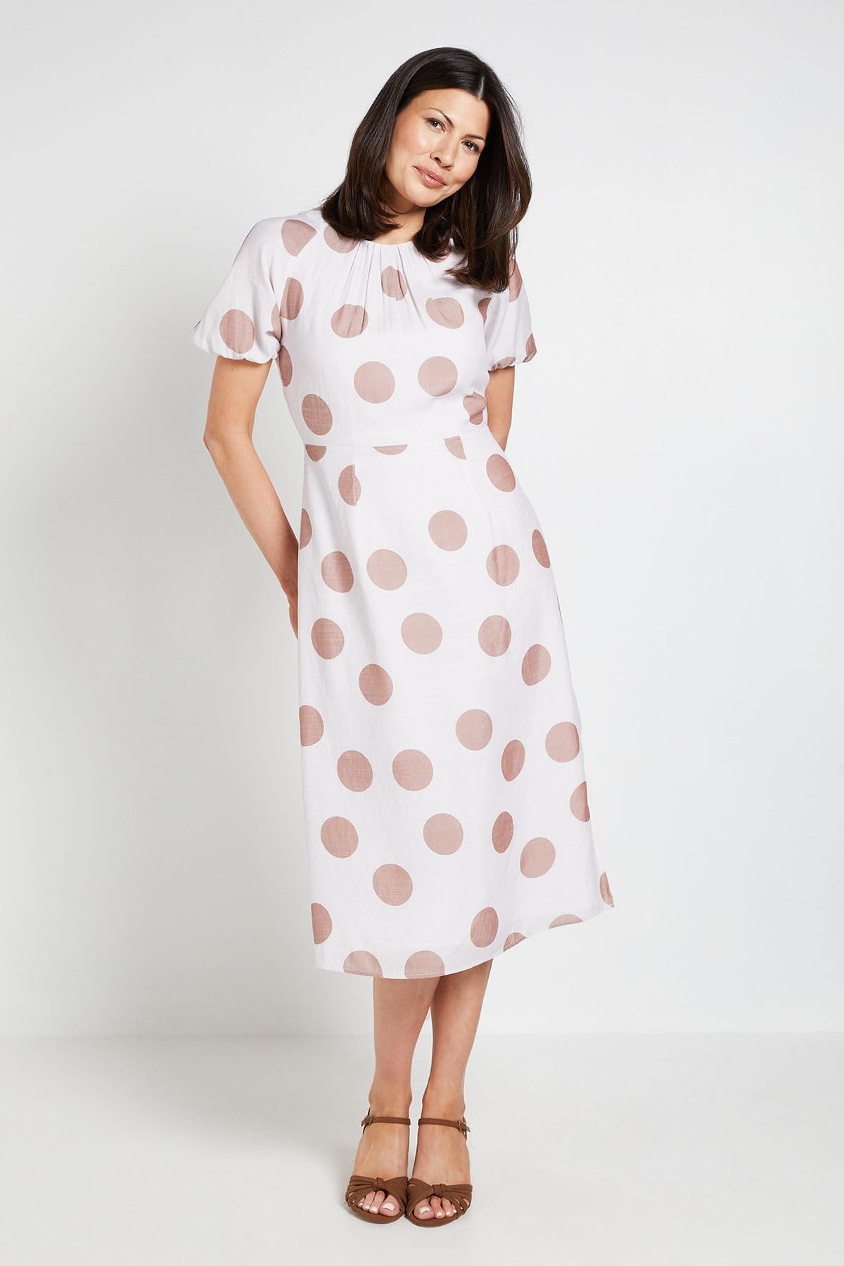 Wallis Ivory Polka Dot Tea Dress