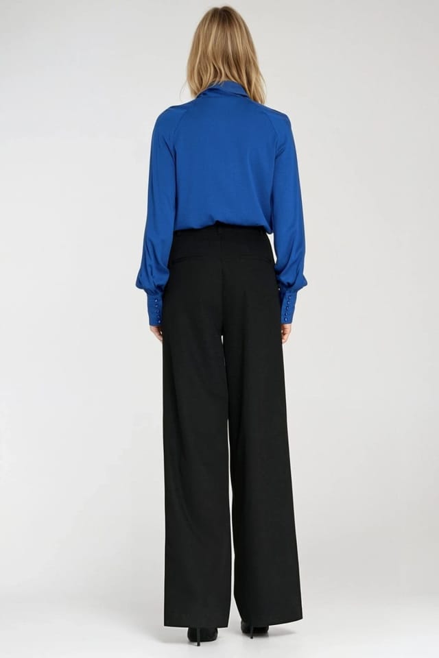 Love Lace Love Lace Women's Viscose long sleeve tie neck blouse in Blue - 3