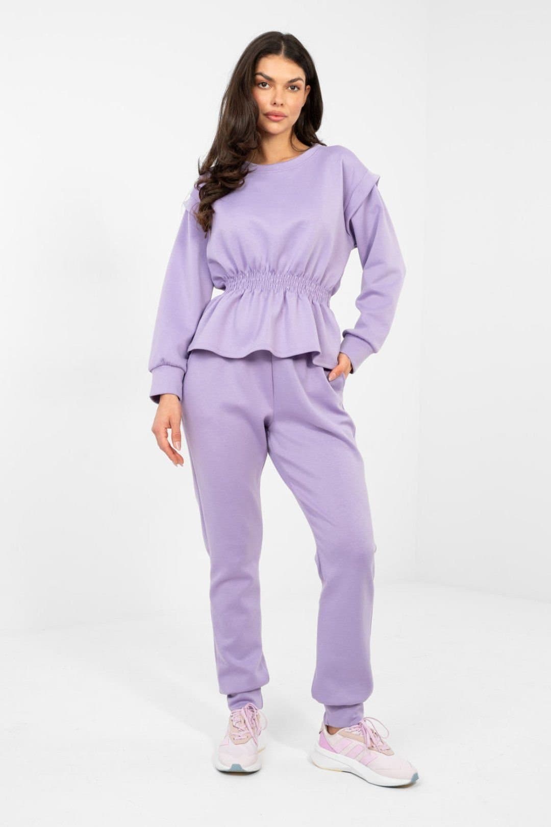 Love Lace Love Lace Women's Minimalist Sweatshirt & Pant Set for Work in Violet