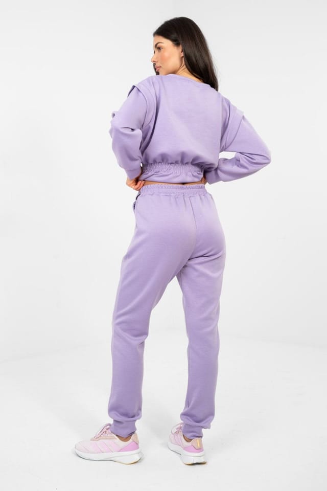 Love Lace Love Lace Women's Minimalist Sweatshirt & Pant Set for Work in Violet - 3