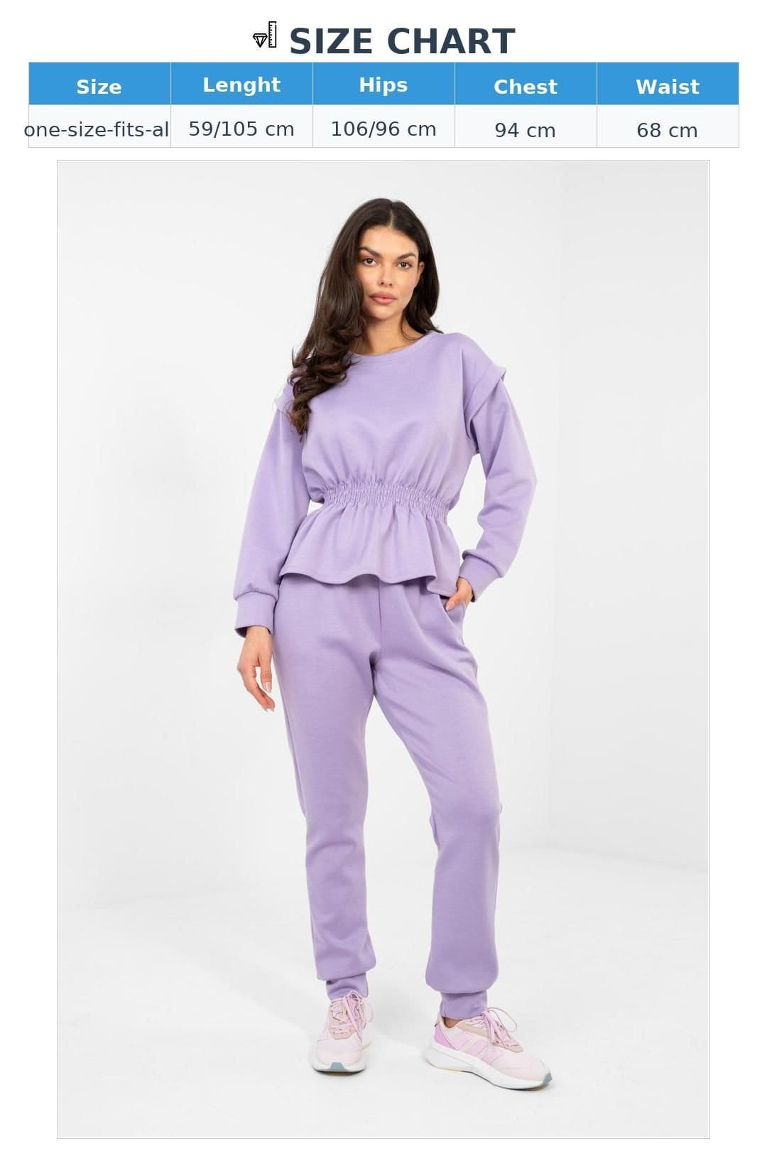 Love Lace Love Lace Women's Minimalist Sweatshirt & Pant Set for Work in Violet - 4