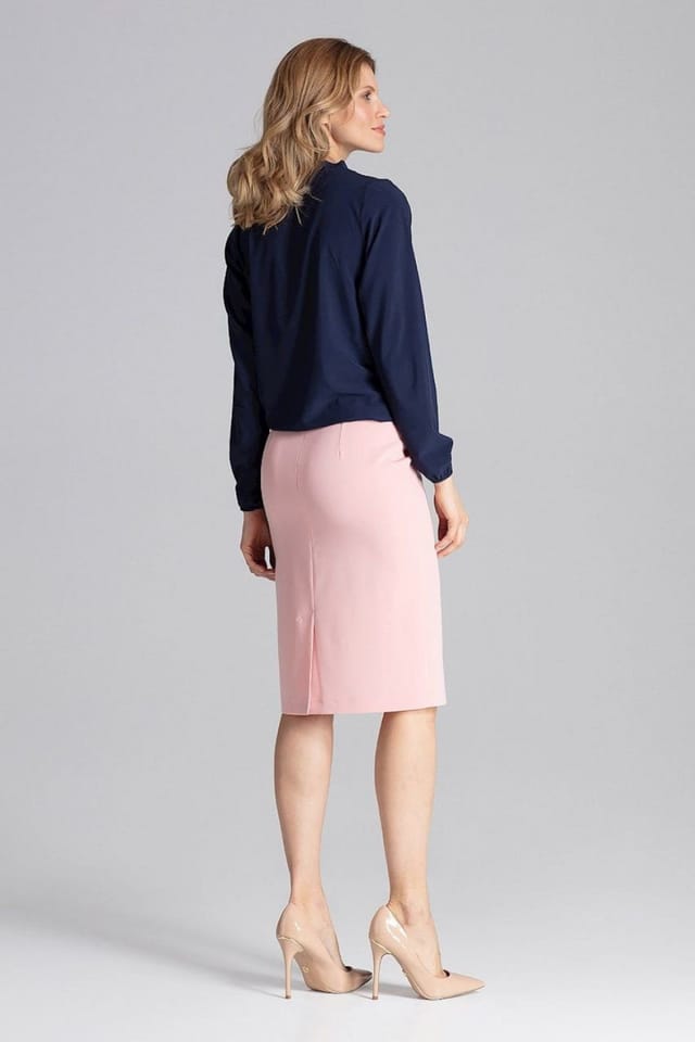 Love Lace Love Lace Women's Envelope Neck Blouse with Elastic Cuffs in Blue - 3