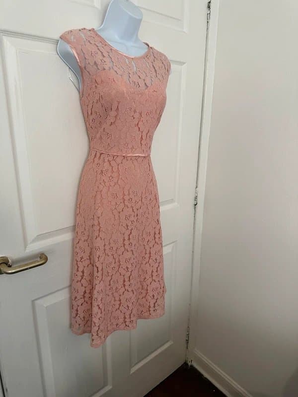 Dorothy Perkins Beautiful Dorothy Perkins Pink Lace Skater Dress Size Uk 14
