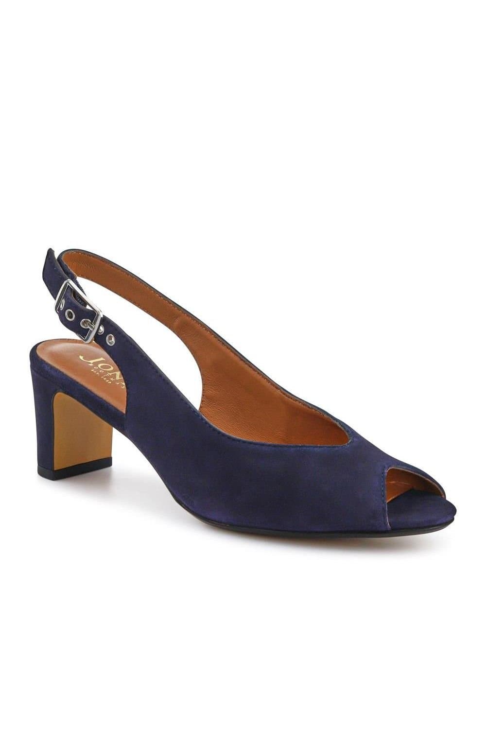 Jones Bootmaker Jones Bootmaker Women's Xiomara Leather Slingback Court Shoes in Navy