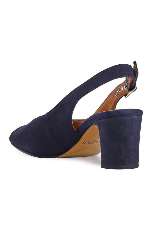 Jones Bootmaker Jones Bootmaker Women's Xiomara Leather Slingback Court Shoes in Navy - 3