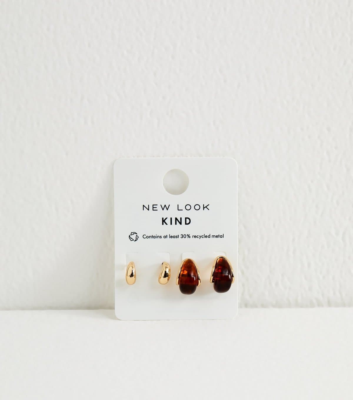 New Look New Look Gold Tone and Burgundy Resin Teardrop Earrings