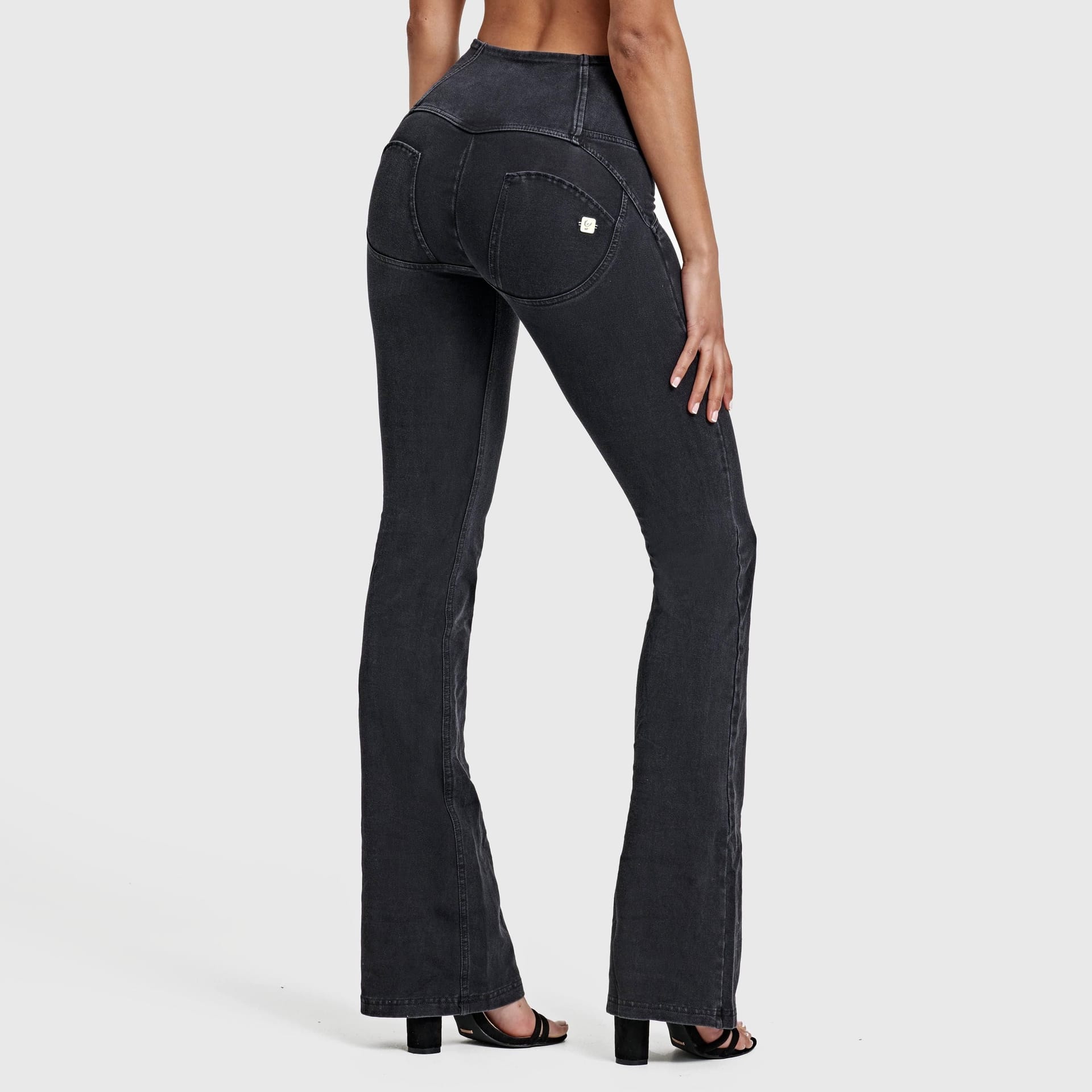 Freddy Black Denim High Waisted Bell Bottom Flare Jeans
