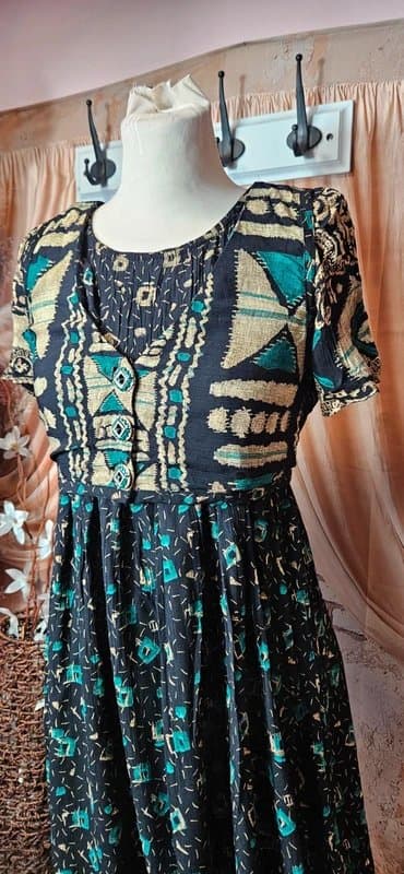 Carole Little Rare vintage 80s distinctive geometric dress size 8