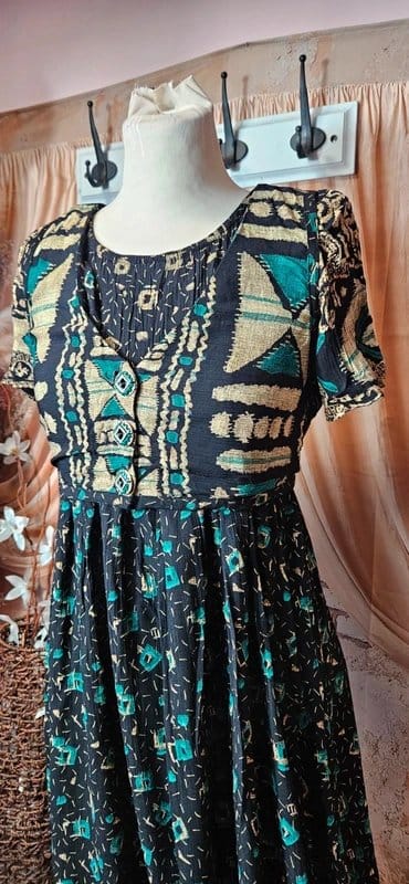 Carole Little Rare vintage 80s distinctive geometric dress size 8 - 1