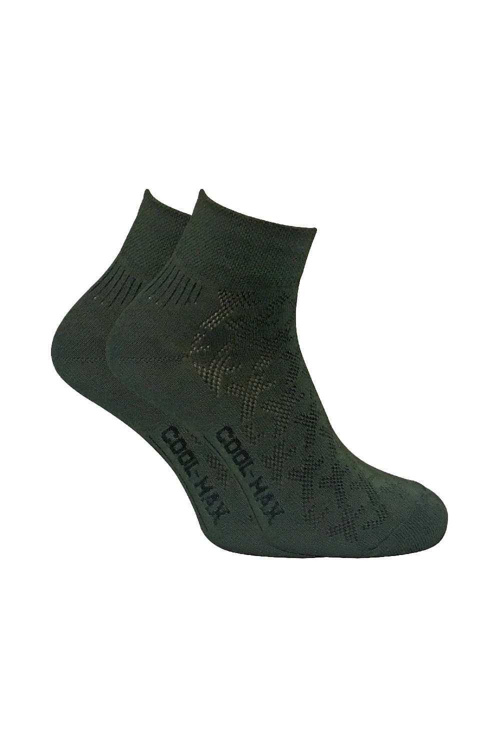 Dr Hunter Dr Hunter Men's Green Coolmax Low Cut Ankle Hiking Socks 2 Pack