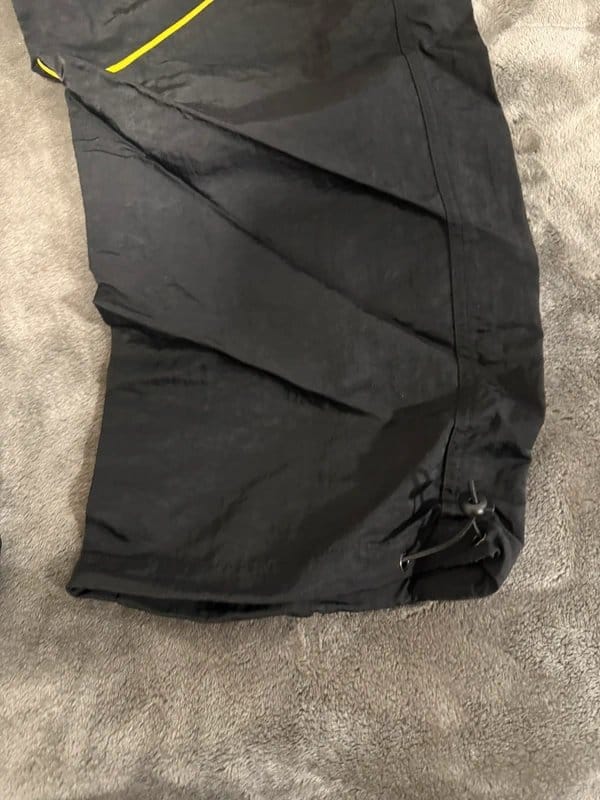 ASOS Black Nylon Parachute Pants with Neon Piping