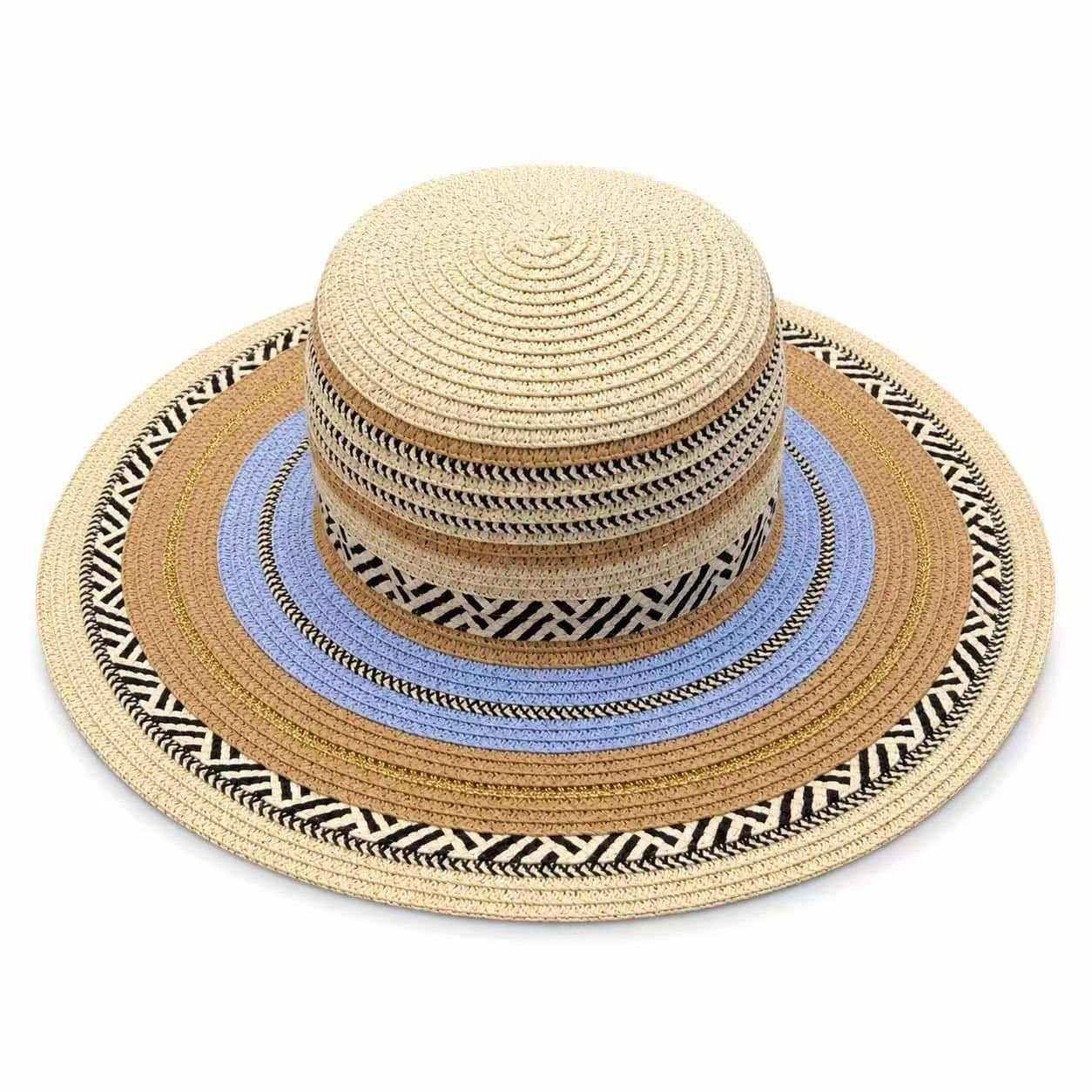 Chrisbella London Chrisbella London Women's Women's Wide Brim Beige Woven Summer Hat