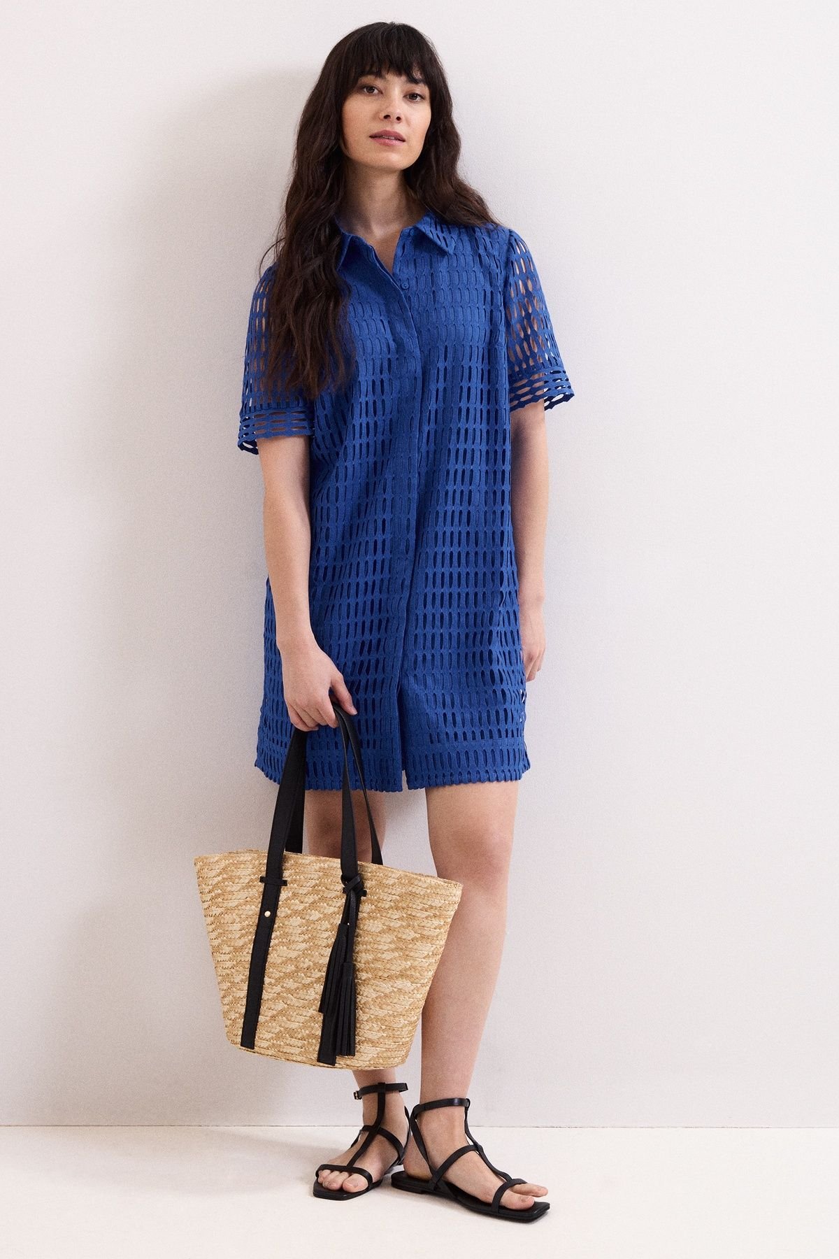 Phase Eight Phase Eight Women's Alina Lace Tunic Dress in Cobalt - 3