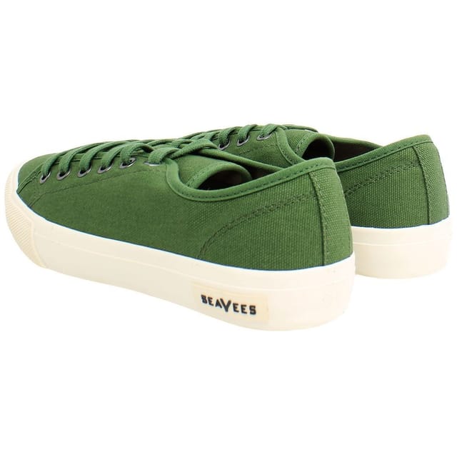 Seavees Seavees Men's Monterey Sneaker Standard Lace-Up Green Canvas Plimsolls - 3