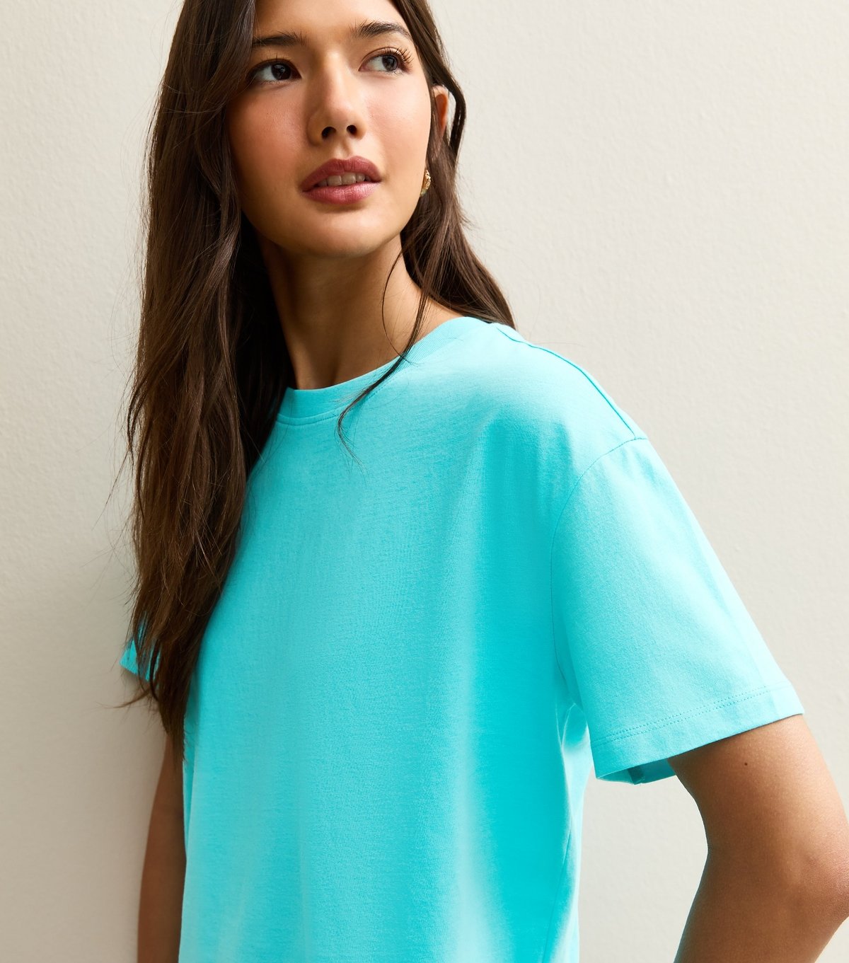 New Look Women's Teal Cotton Boxy Fit T-Shirt New Look - 2