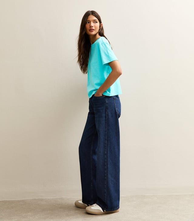 New Look Women's Teal Cotton Boxy Fit T-Shirt New Look - 3
