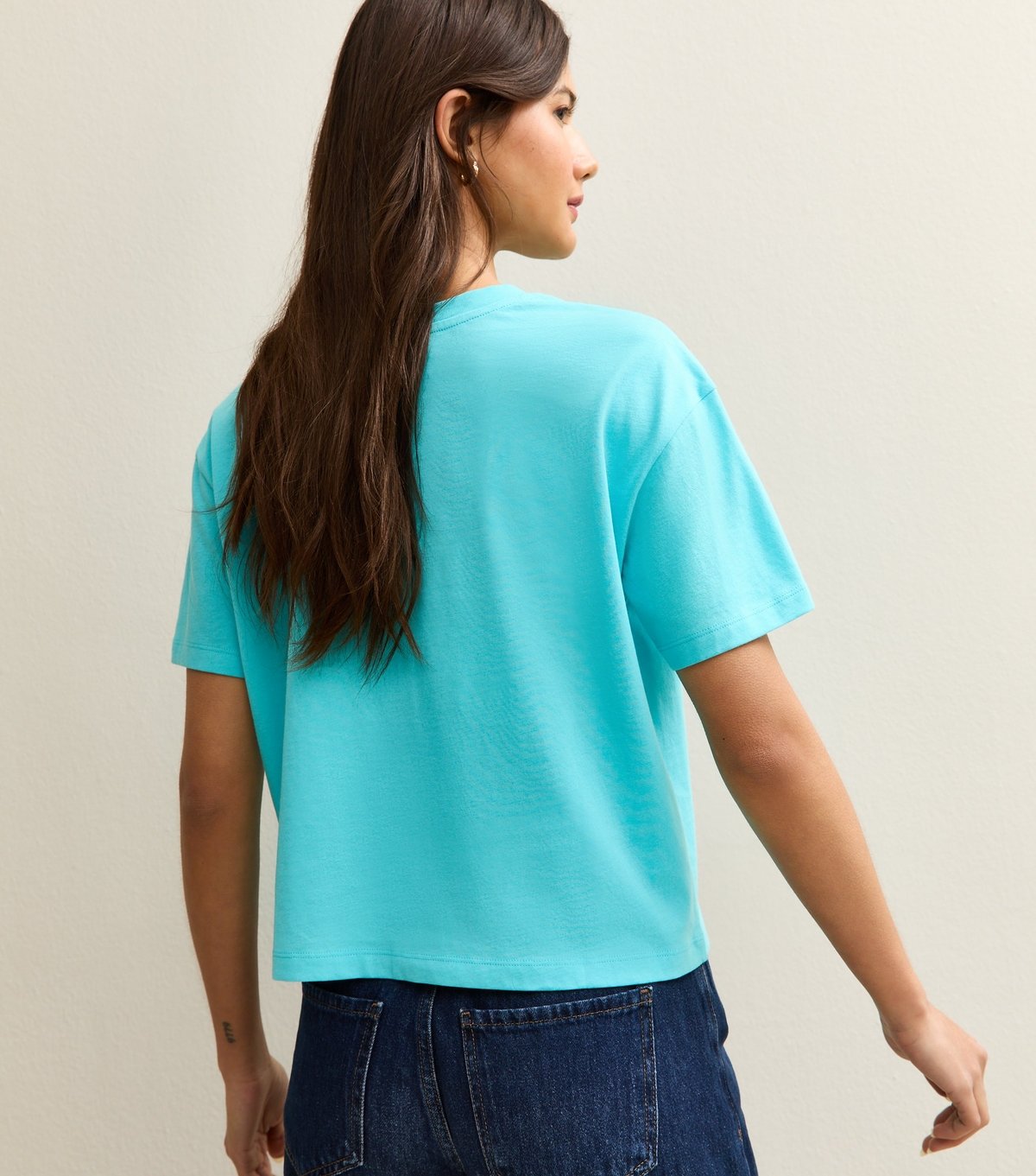 New Look Women's Teal Cotton Boxy Fit T-Shirt New Look - 4