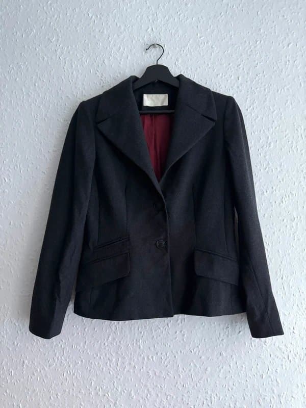 Ronit Zilkha Women's Ronit Zonit Grey Wool Blazer - Size 12uk