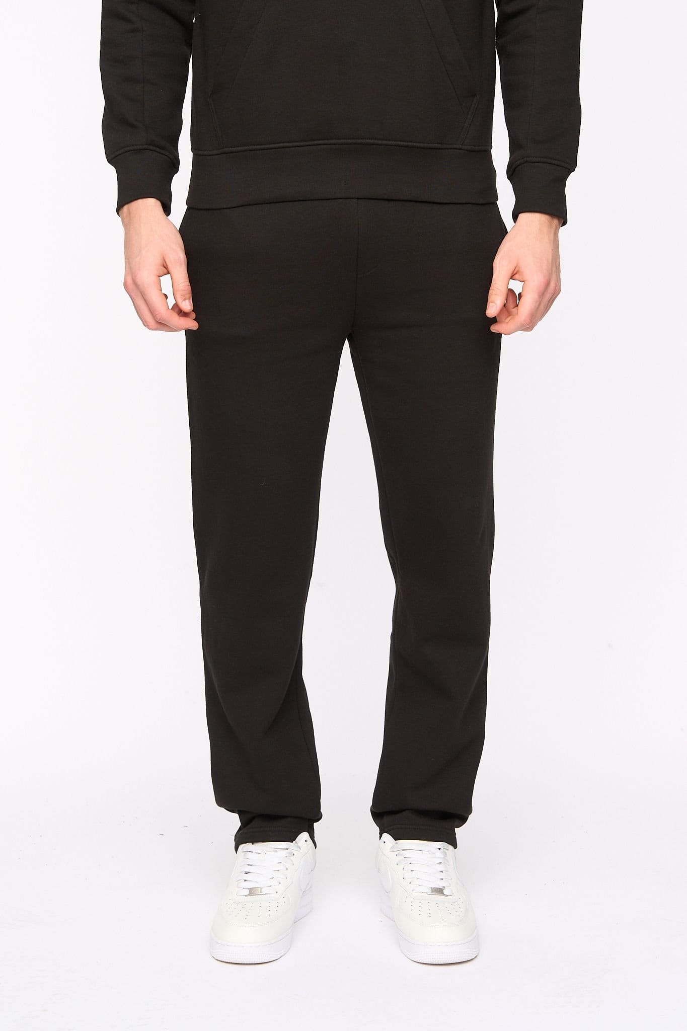 Duck&Cover Duck&Cover Men's Rayland Comfortable Straight-Leg Fleece Joggers in Black - 4