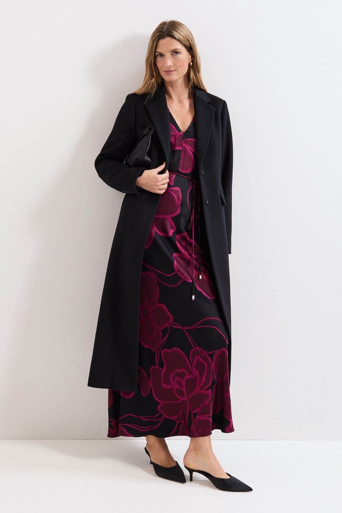 Phase Eight Phase Eight Women's Lydia Long Wool Coat in Black