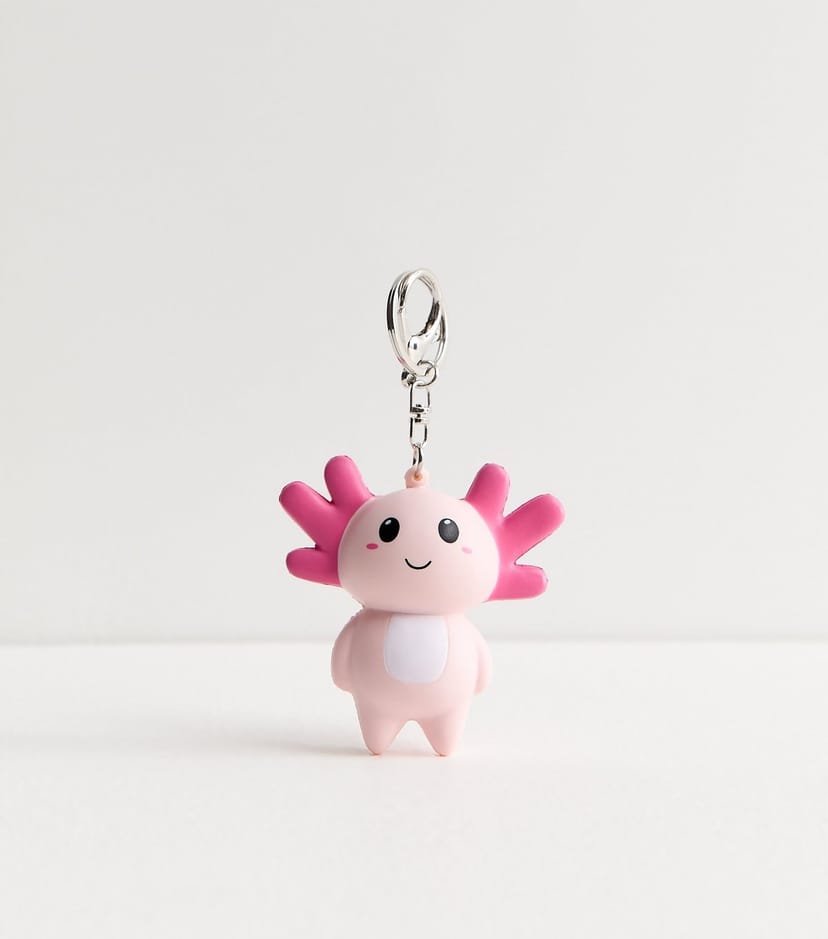 New Look Pink Axolotl Foam Stress Ball Key Ring New Look - 1