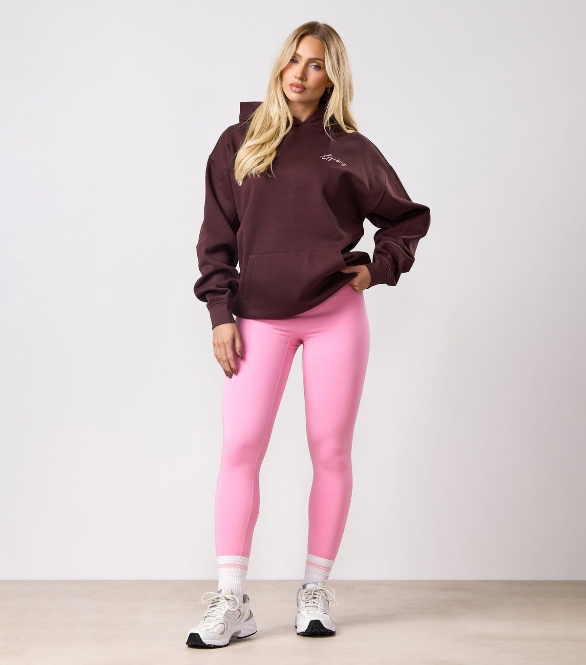 Gym King Women's Dark Brown Script Logo Hoodie Gym King New Look - 4