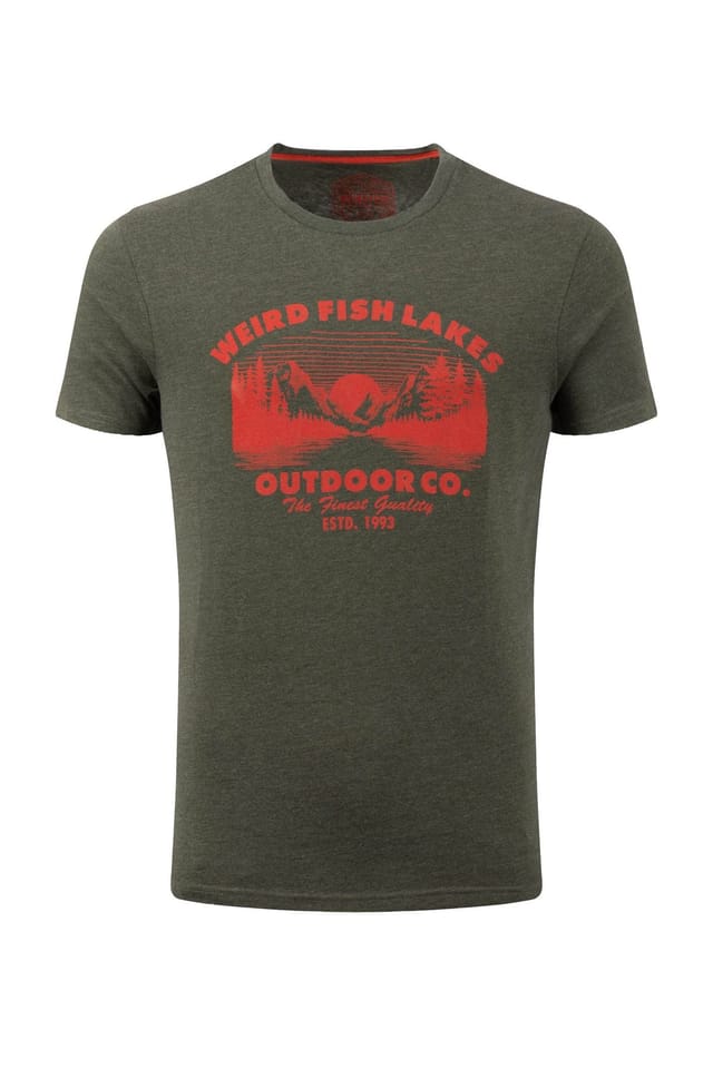Weird Fish Weird Fish Men's Lakes Front Print Graphic T-Shirt in Dark Green - 2