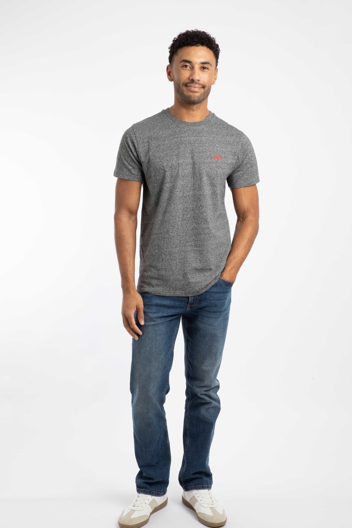 Weird Fish Weird Fish Men's Fished Branded T-Shirt in Mid Grey - 4