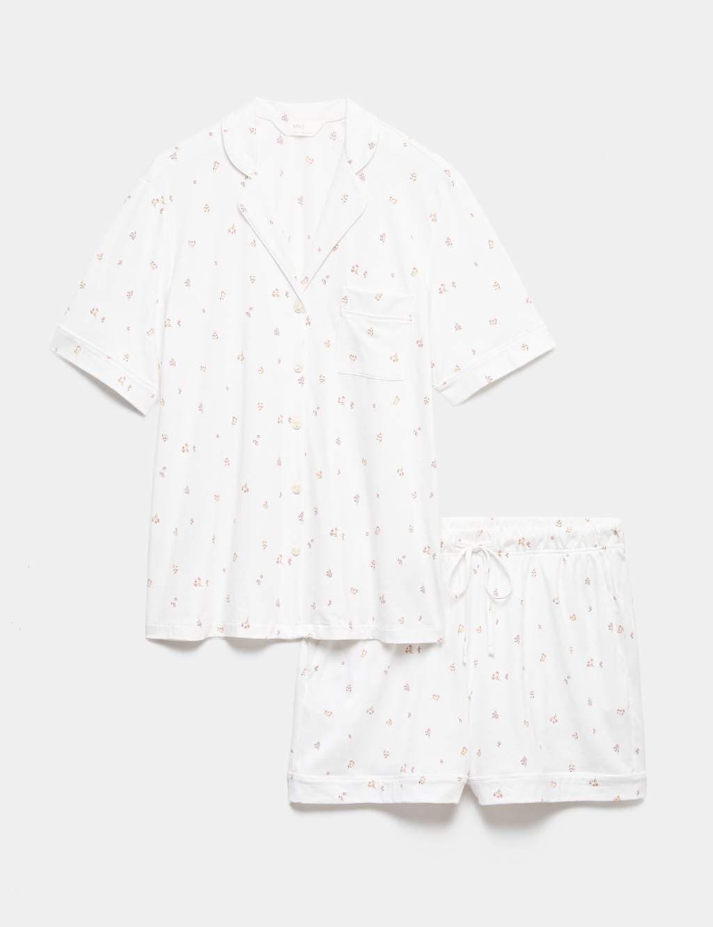 Marks & Spencer M&S White Mix Cotton-Modal Shortie Set