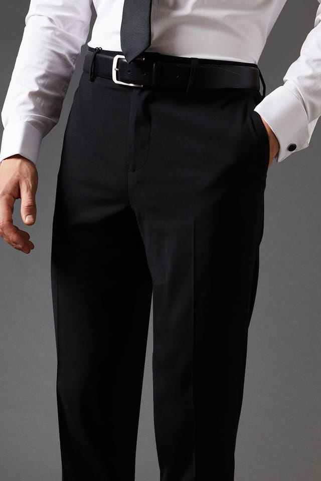 Burton Burton Men's Black Slim Fit Essential Suit Trousers - 2
