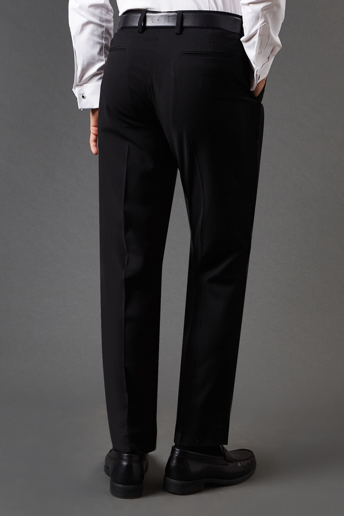Burton Burton Men's Black Slim Fit Essential Suit Trousers - 3