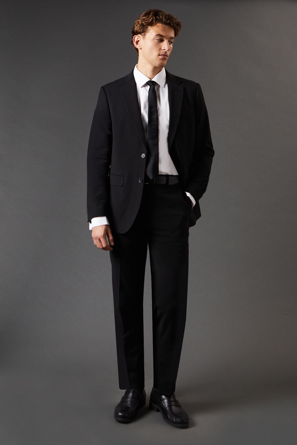 Burton Burton Men's Black Slim Fit Essential Suit Trousers - 4