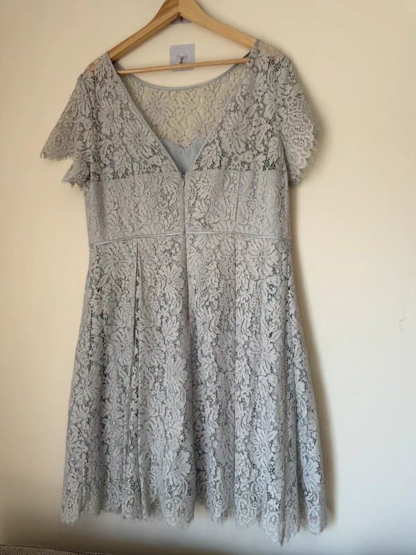 M&S Collection Brand New with Tags M&S Collection Silver Grey Lace Dress - UK 18