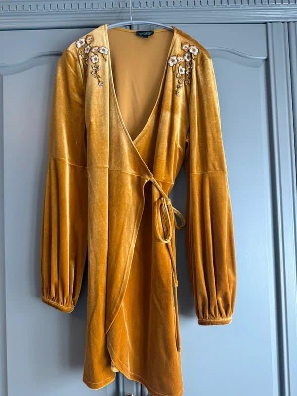 Topshop Topshop Knee Length Velvet Dress size 14.