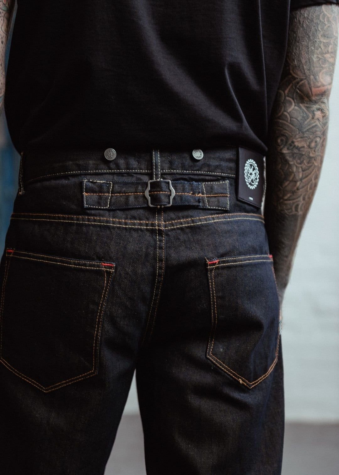 Chet Rock Chet Rock Loose Larry Men's Black Loose Fit Raw Denim 5 Pocket Jeans in Navy - 4