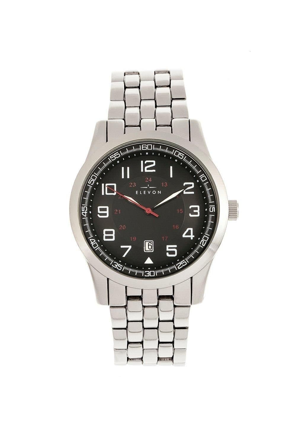 Elevon Elevon Men's Garrison Bracelet Watch with Date in Silver