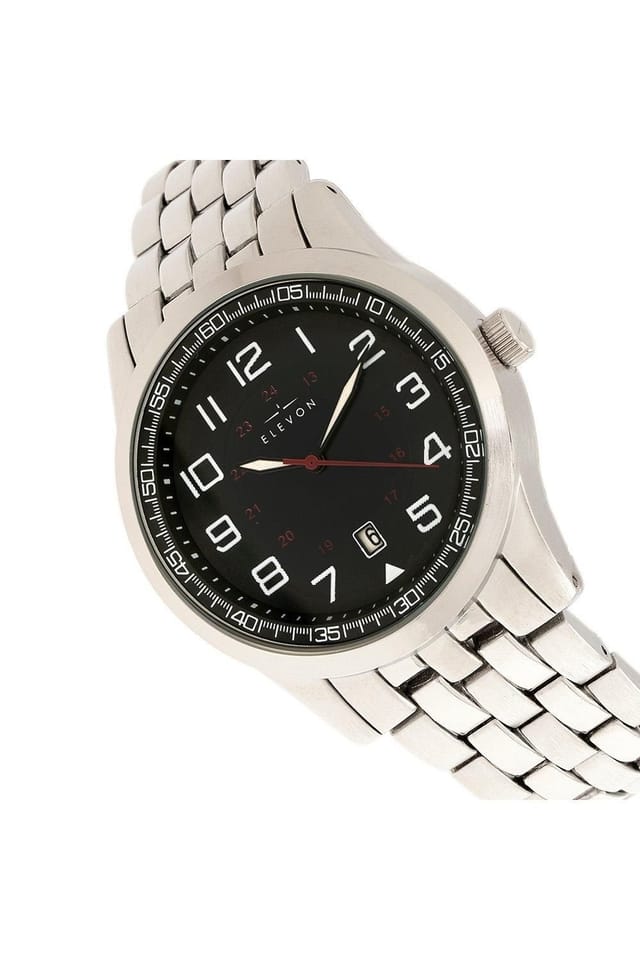 Elevon Elevon Men's Garrison Bracelet Watch with Date in Silver - 3