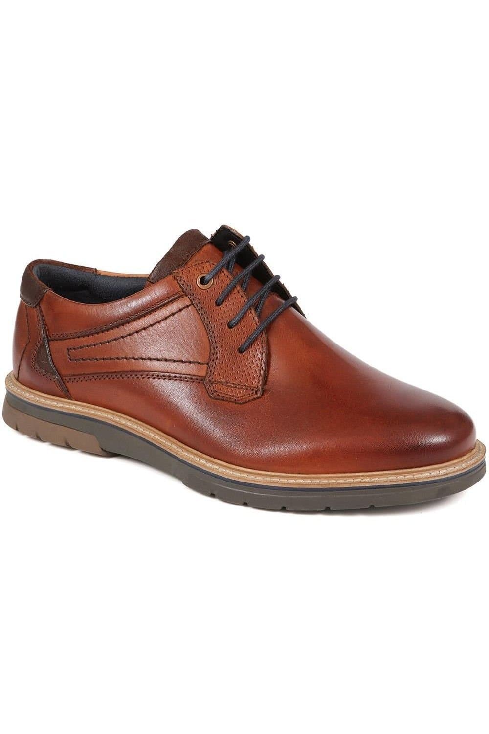 Pavers Pavers Men's Leather Lace-Up Shoes in Brown