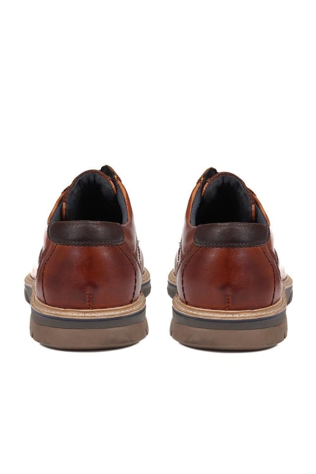 Pavers Pavers Men's Leather Lace-Up Shoes in Brown - 3